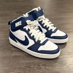 Nike Court Borough Kids' Navy and White High-Top Sneakers